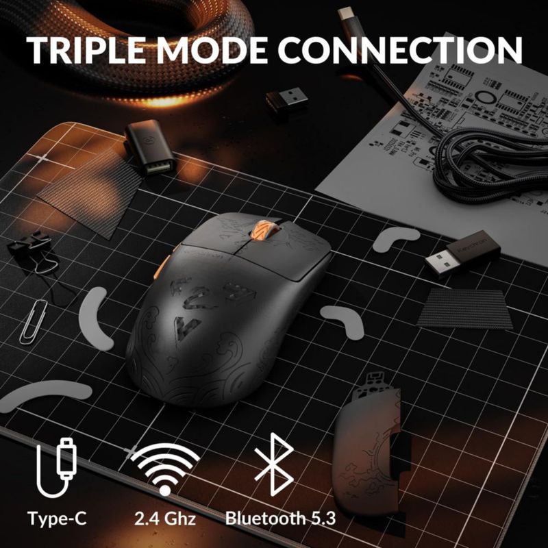 Mouse Keychron G3 8K Inalámbrico 30000 DPI 47g Negro