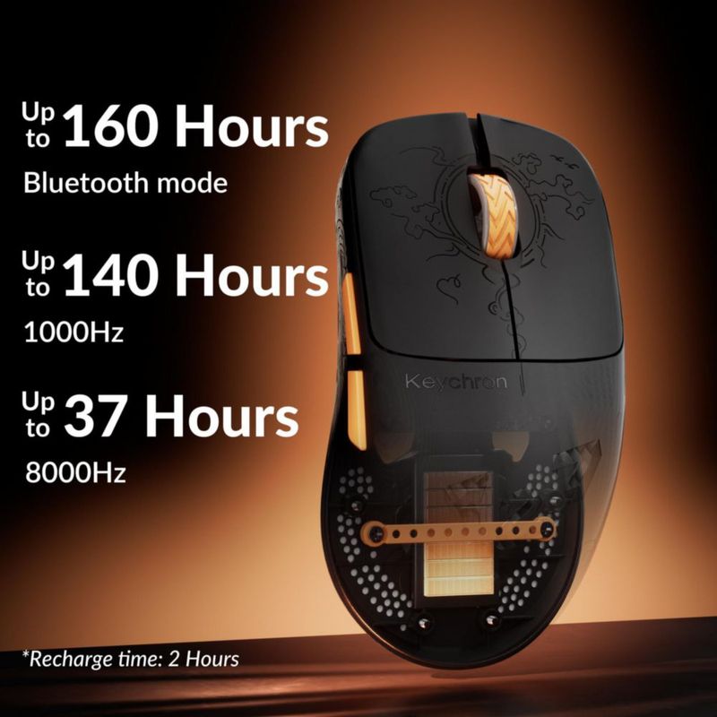 Mouse Keychron G3 8K Inalámbrico 30000 DPI 47g Negro