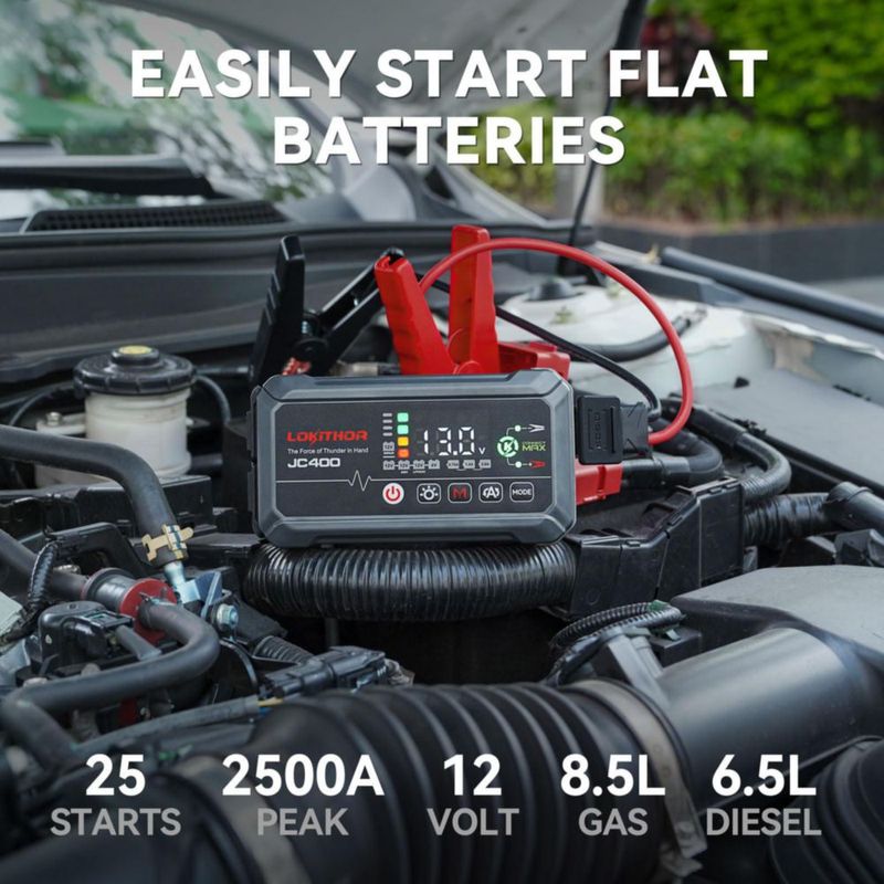 Cargador de batería para auto LOKITHOR JC400 arrancador de 2500 A