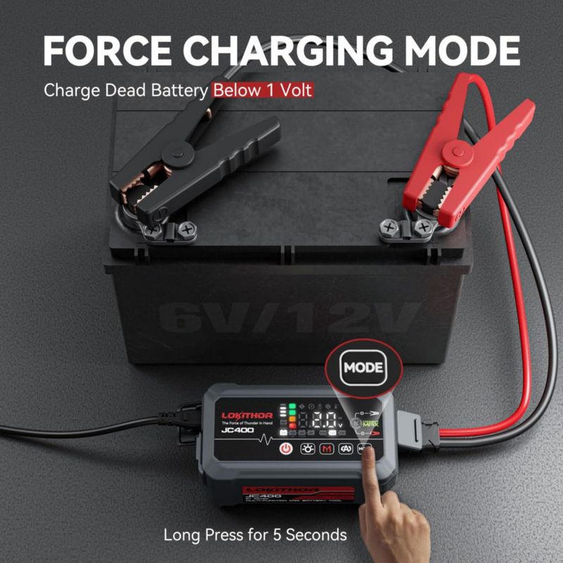 Cargador de batería para auto LOKITHOR JC400 arrancador de 2500 A
