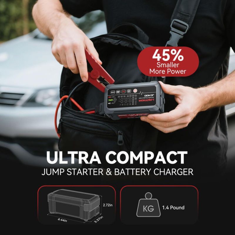 Cargador de batería para auto LOKITHOR JC400 arrancador de 2500 A