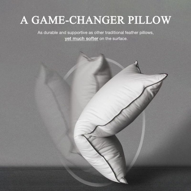 Almohada DWR Feather Down paquete de 2 unidades de algodón orgánico tamaño queen