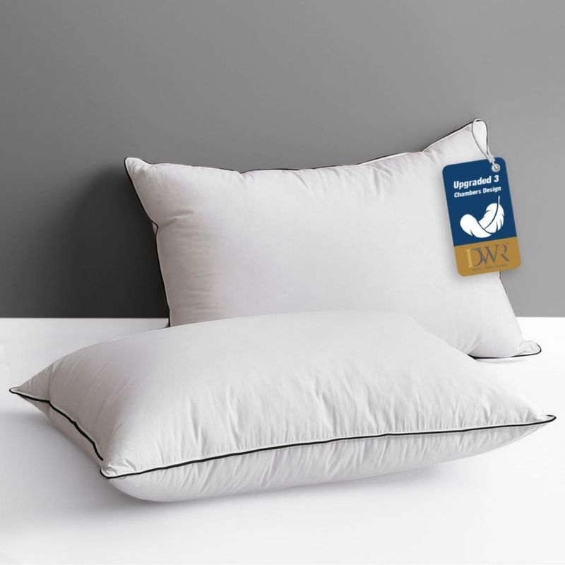Almohada DWR Feather Down paquete de 2 unidades de algodón orgánico tamaño queen