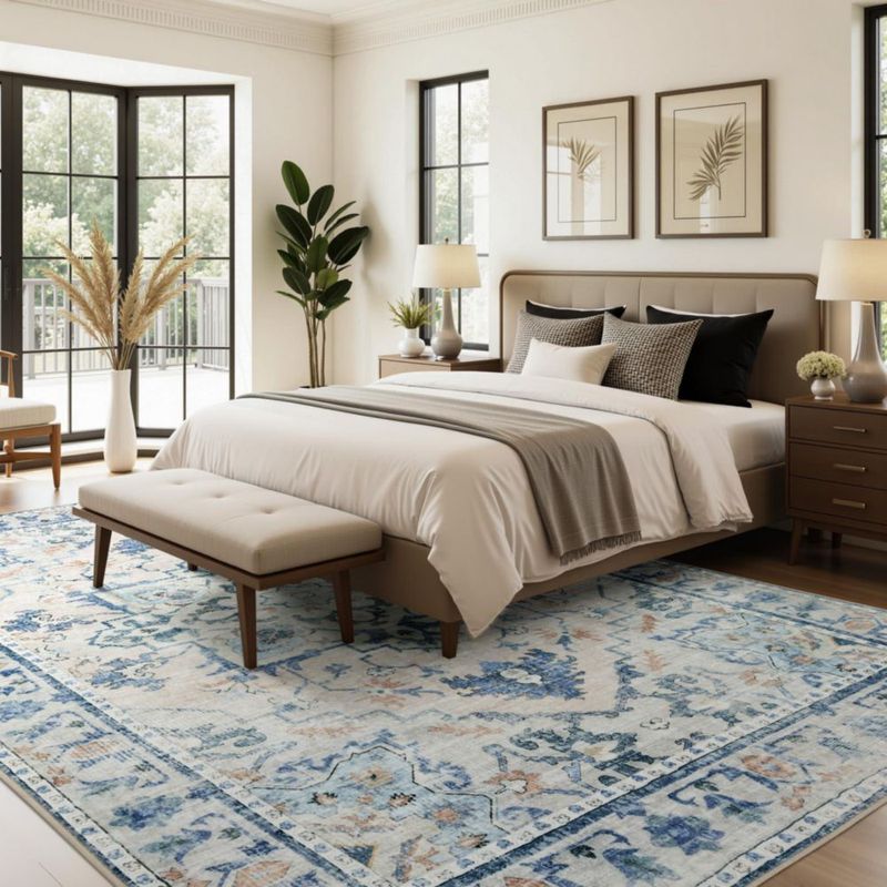 Alfombra Joydeco 140x183 cm Azul Gris