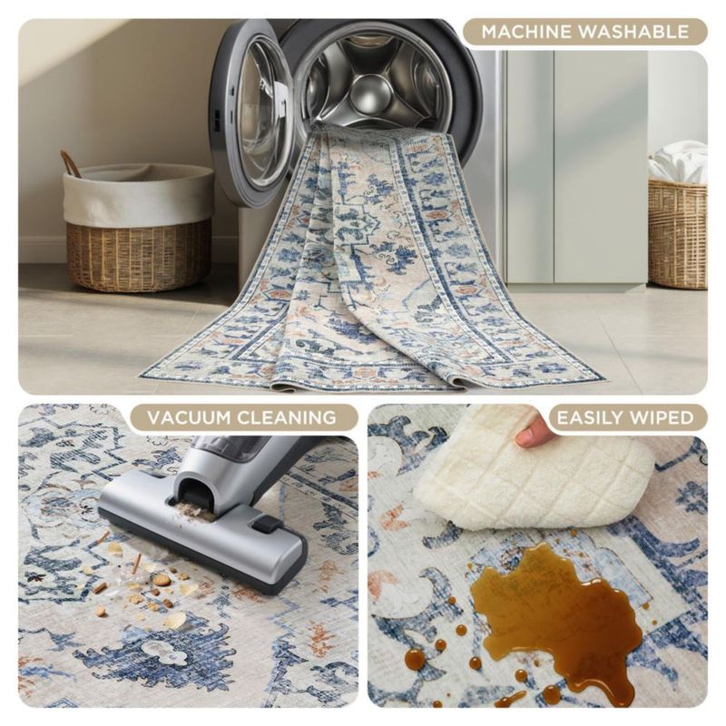 Alfombra Joydeco 140x183 cm Azul Gris