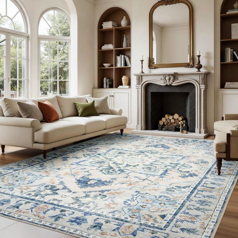 Alfombra Joydeco 140x183 cm Azul Gris