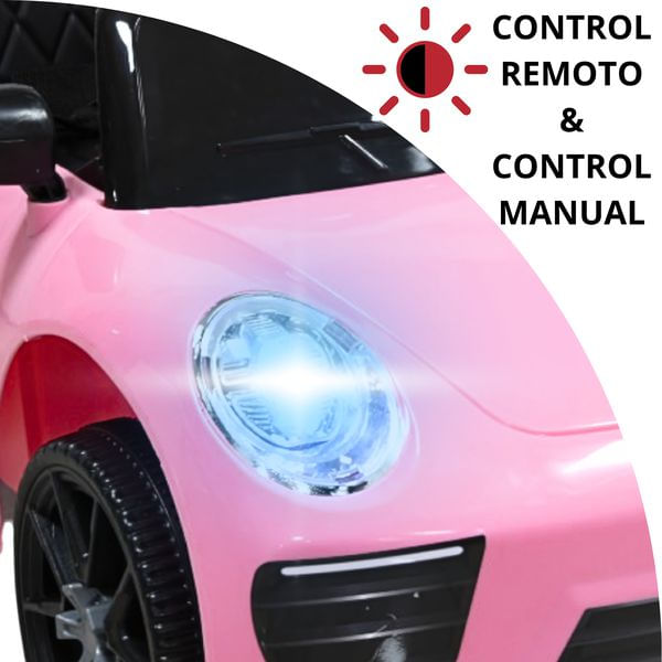 Montable Eléctrico Para Niños Mini Deportivo Con Control Remoto Luces Sonido Y Cinturón De Seguridad 6v - Rosa