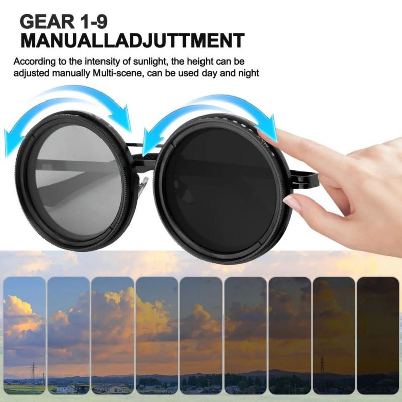 Gafas de sol Minedmh ajustables polarizadas UV400 doradas