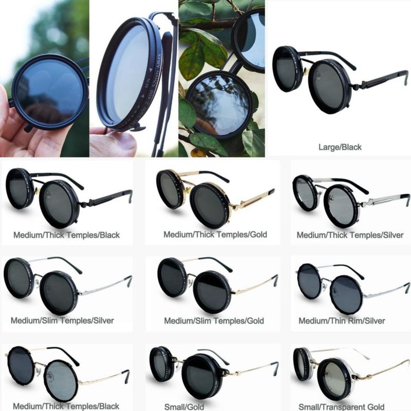 Gafas de sol Minedmh ajustables polarizadas UV400 doradas
