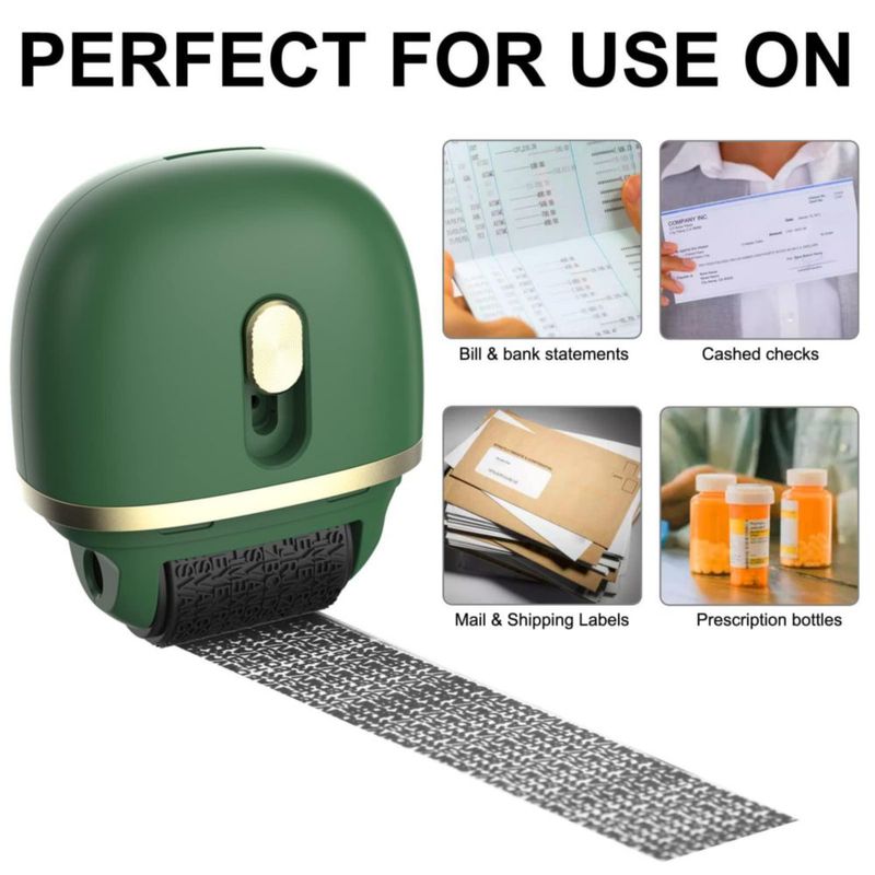 Sello de goma Lomil verde – Pack de 2 con tinta recargable