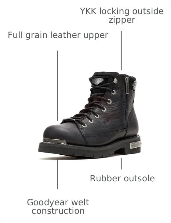 Bota Harley-Davidson Chipman de Cuero 29 cm Negra