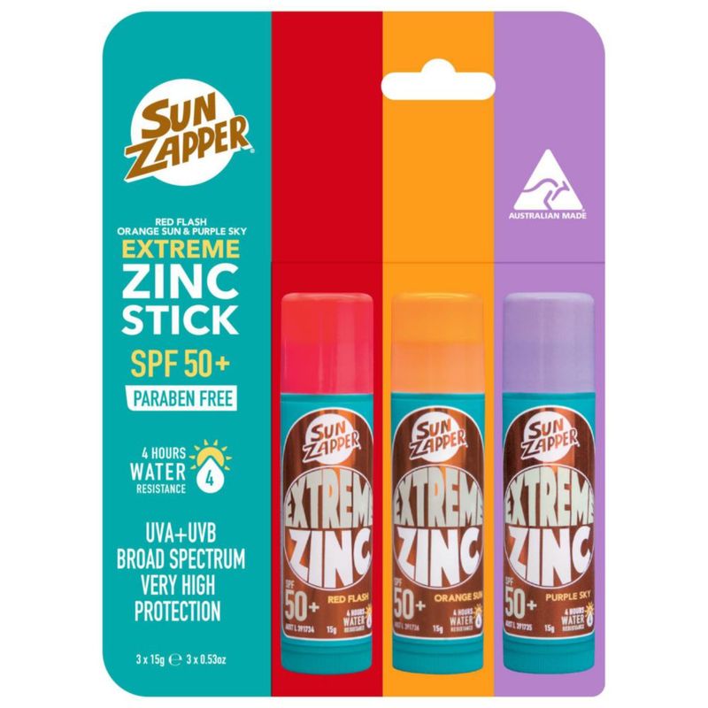 Protector solar Sun Zapper 3 × 15 g SPF 50+ 4 h resistente al agua
