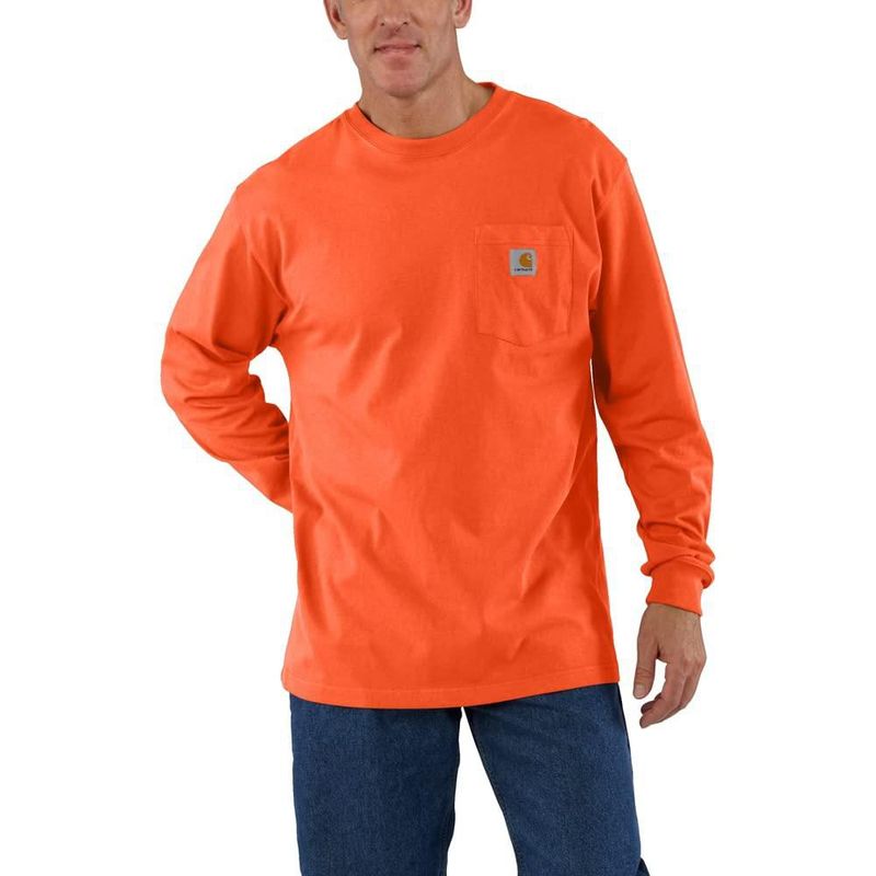 Camiseta Carhartt Dearborn LS Naranja Brillante Talla XL