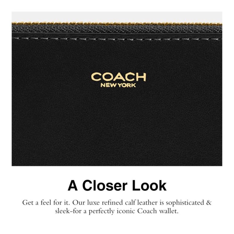 Cartera Coach New York Delgada con Cremallera Tipo Acordeón