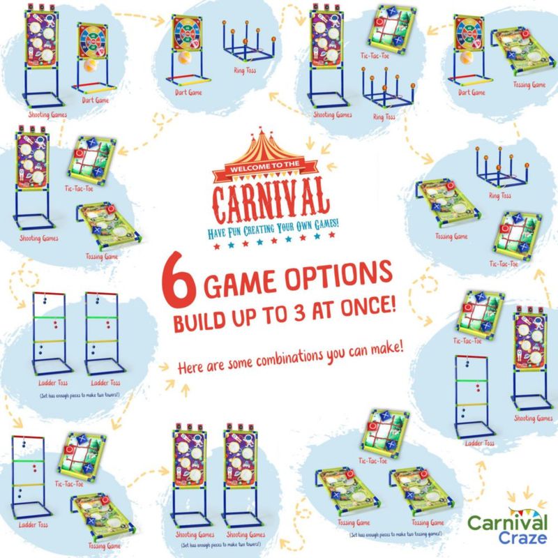 Juego de Lanzamiento de Dianas Carnival Craze 6 en 1 para Niños (Exterior)