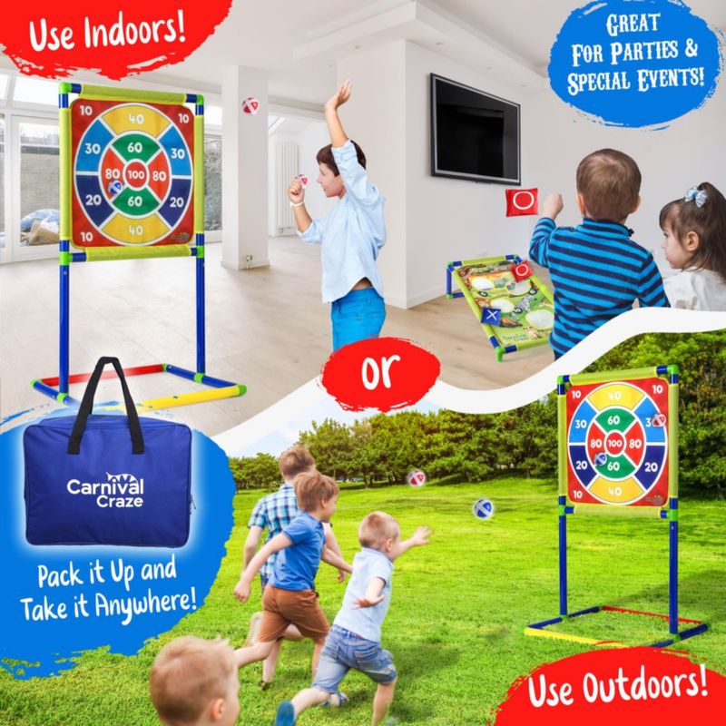 Juego de Lanzamiento de Dianas Carnival Craze 6 en 1 para Niños (Exterior)