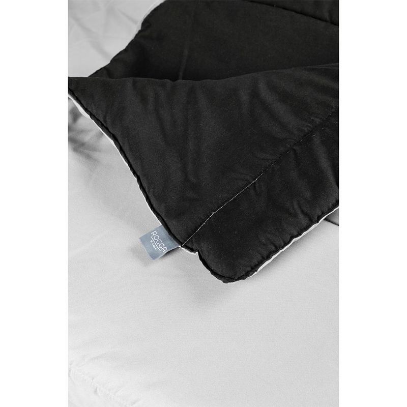 Edredon Dos vistas King Size Rogga Negro-Gris Claro+ Almohada Frosty  2 CDZ