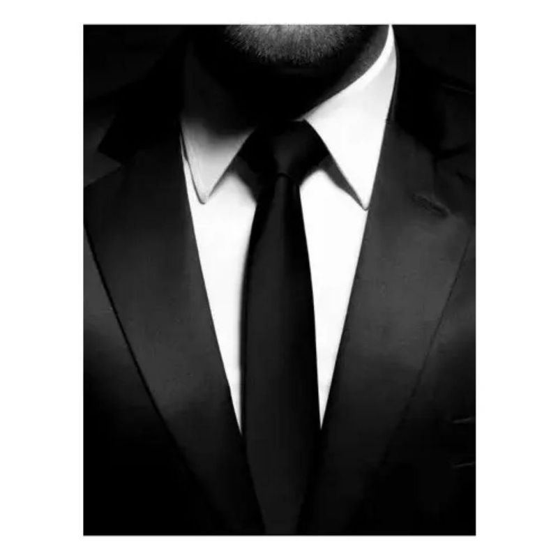 Set Corbata + Pañuelo + Mancuernillas Conjunto Negro