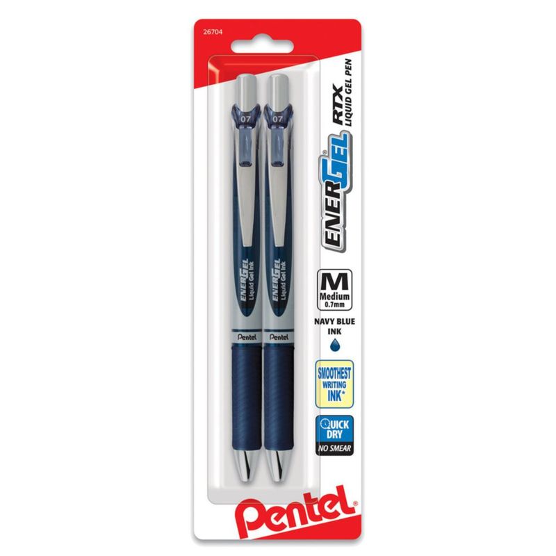 Bolígrafo de Gel Pentel EnerGel RTX 0.7 mm Azul Marino (paquete de 2)