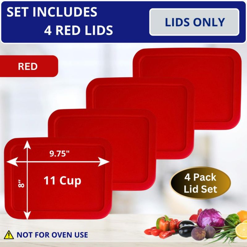 Tapa para Envase Klare Ware 26 L Rojo (Pack de 4)