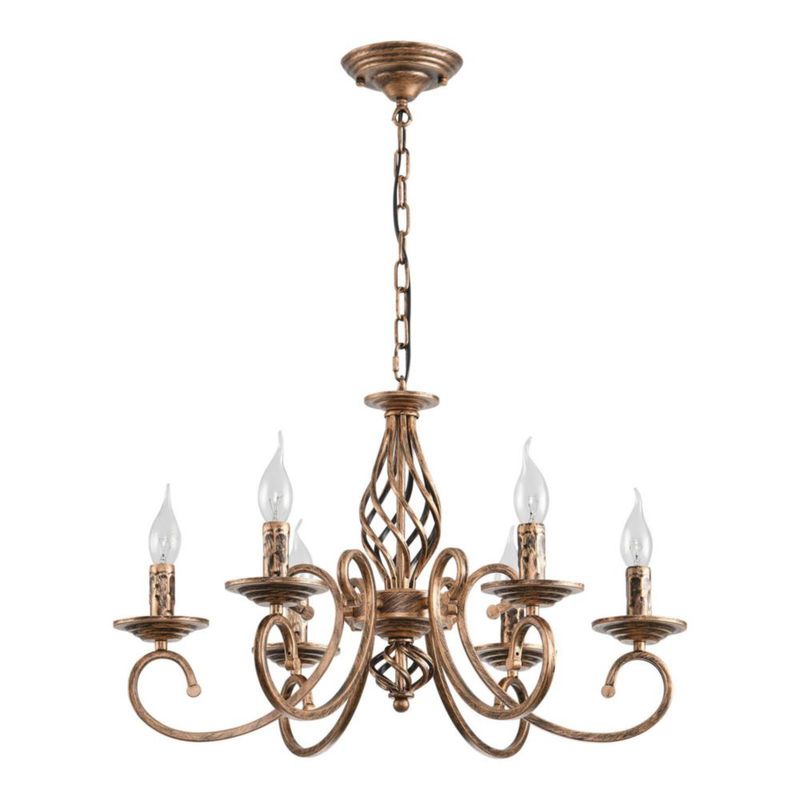 Candelabro Ganeed de 6 luces 61 cm bronce antiguo 110 V