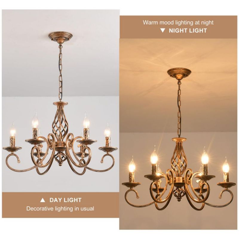 Candelabro Ganeed de 6 luces 61 cm bronce antiguo 110 V