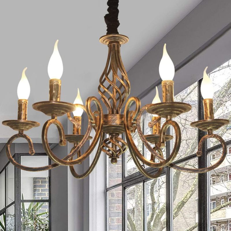 Candelabro Ganeed de 6 luces 61 cm bronce antiguo 110 V