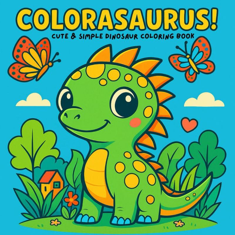 Libro para colorear Majosta Colorasaurus: dinosaurio tierno