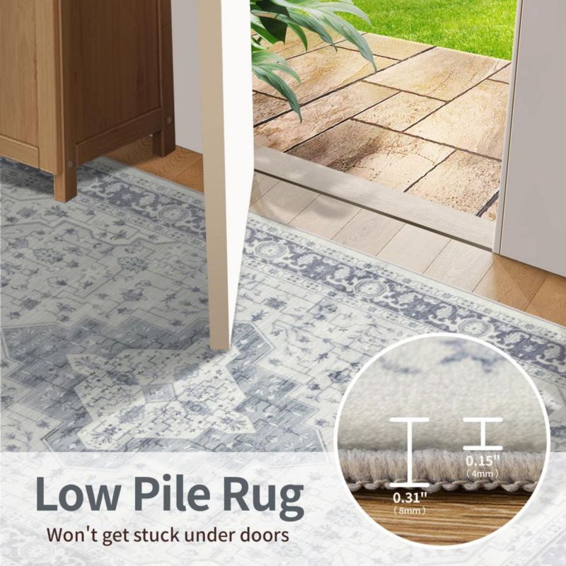 Alfombra Rugxara 122x152 cm Boho Lavable Azul