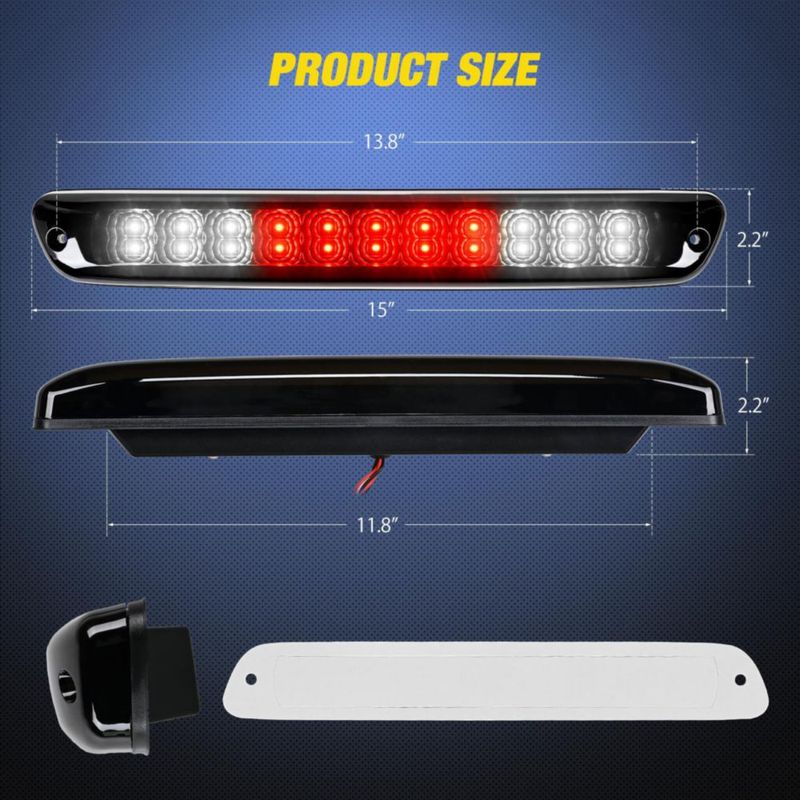 Luz de freno Nilight para Chevy Colorado y GMC Canyon acabado ahumado