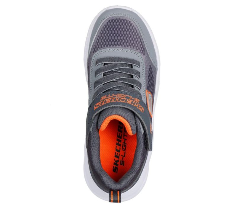 Zapatilla para niños Skechers Meteor-Lights-KRENDO Color Carbón/Gris