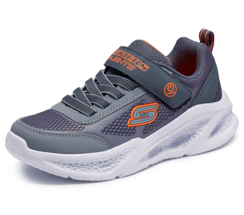Zapatilla para niños Skechers Meteor-Lights-KRENDO Color Carbón/Gris