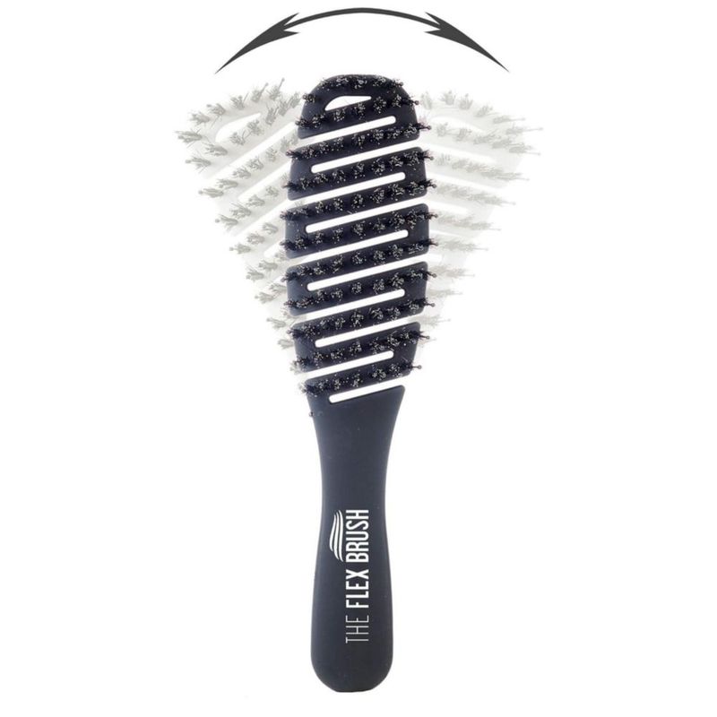 Cepillo de Pelo The Flex Brush Ventilado Cerdas de Jabalí y Nylon – Negro