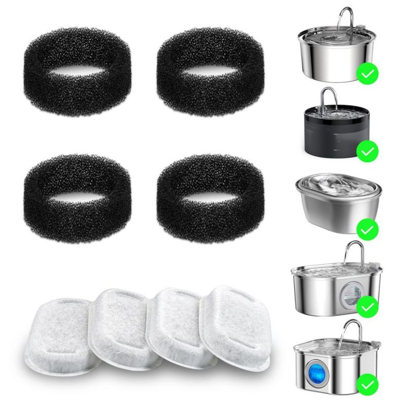 Filtro para fuente de agua de gato Wonder Creature - Pack de 8 (carbón + esponja)