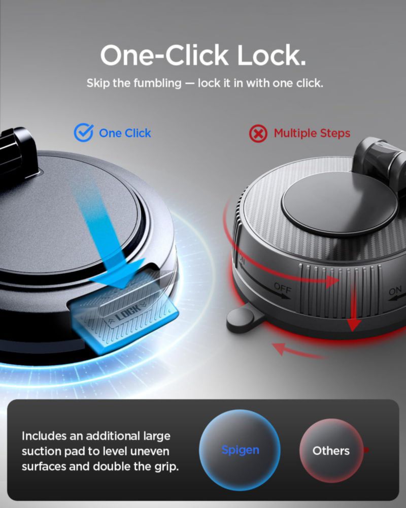 Cargador inalámbrico Spigen Qi2.2 25 W con soporte magnético para coche