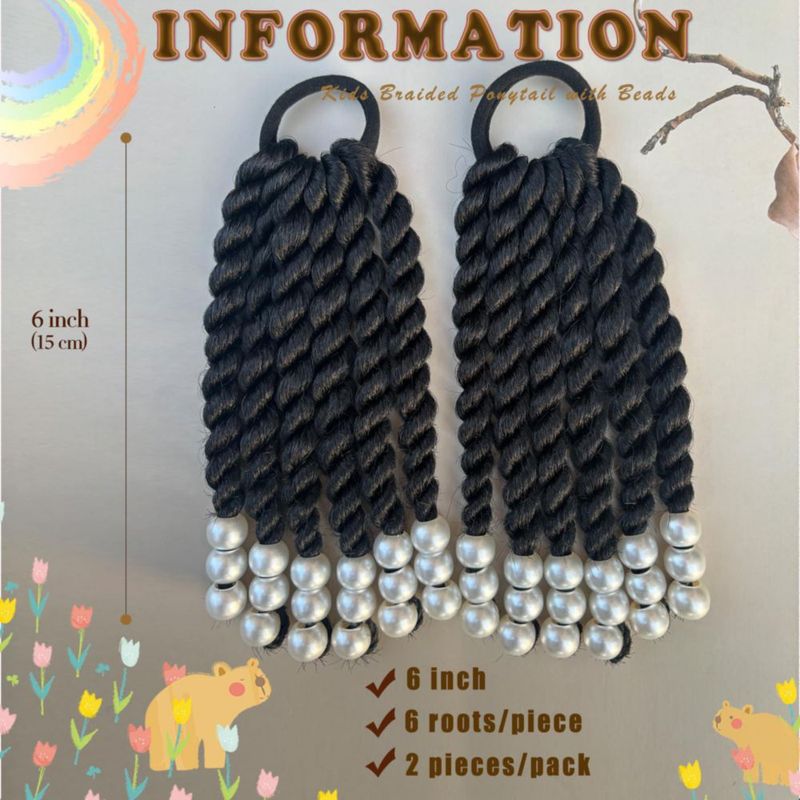 Extensión de cabello WSTAR con cuentas de 15 cm y trenzas de dos hebras