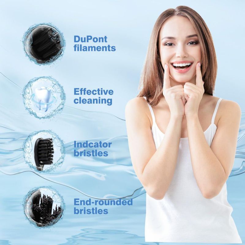 Cabezales de cepillo de dientes SAVTMVAS 10 uds negro compatibles con Moon