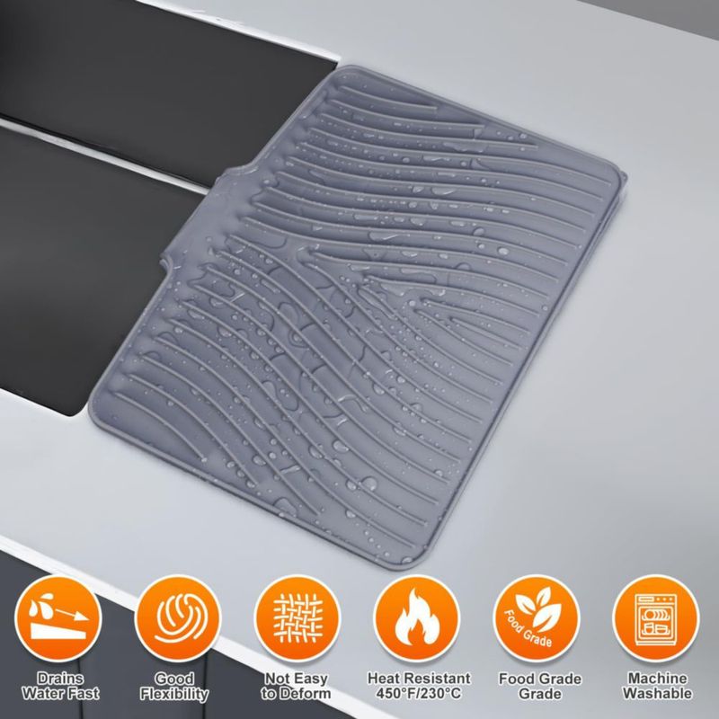 Alfombrilla secadora de platos COPLIB 40 cm x 33 cm de silicona – Pack de 2