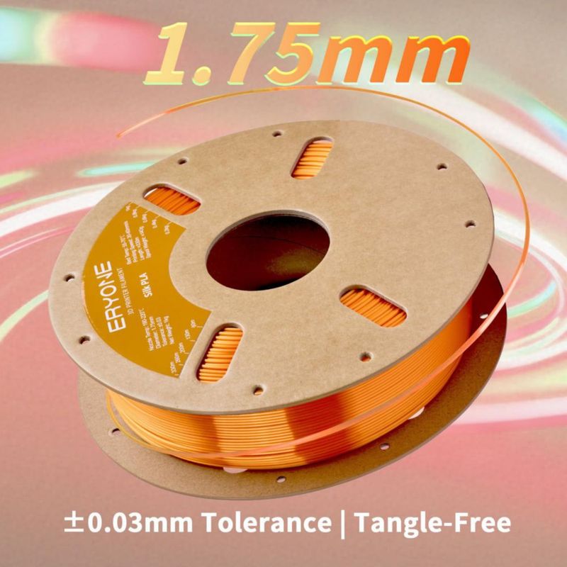 Filamento PLA ERYONE 175 mm 1 kg Naranja Calabaza Silk