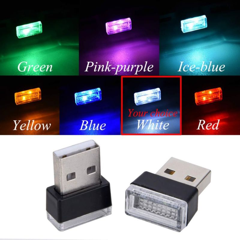 Luces LED interiores para coche USB FEBRYTOLD 4 unidades color blanco