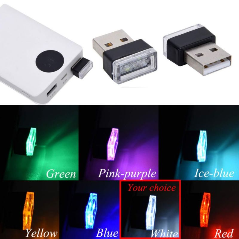 Luces LED interiores para coche USB FEBRYTOLD 4 unidades color blanco