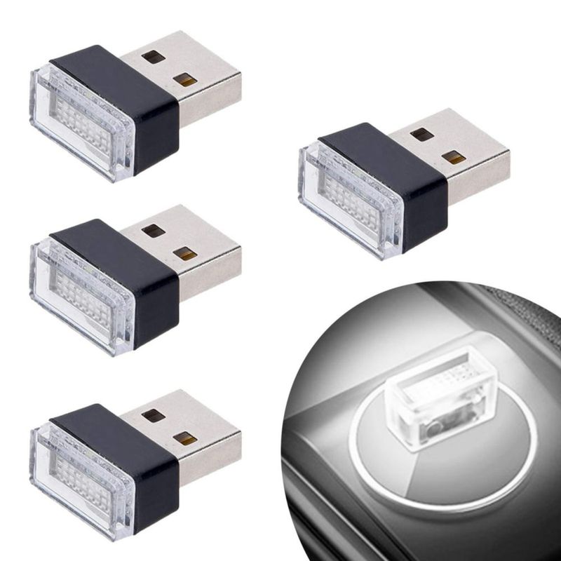 Luces LED interiores para coche USB FEBRYTOLD 4 unidades color blanco