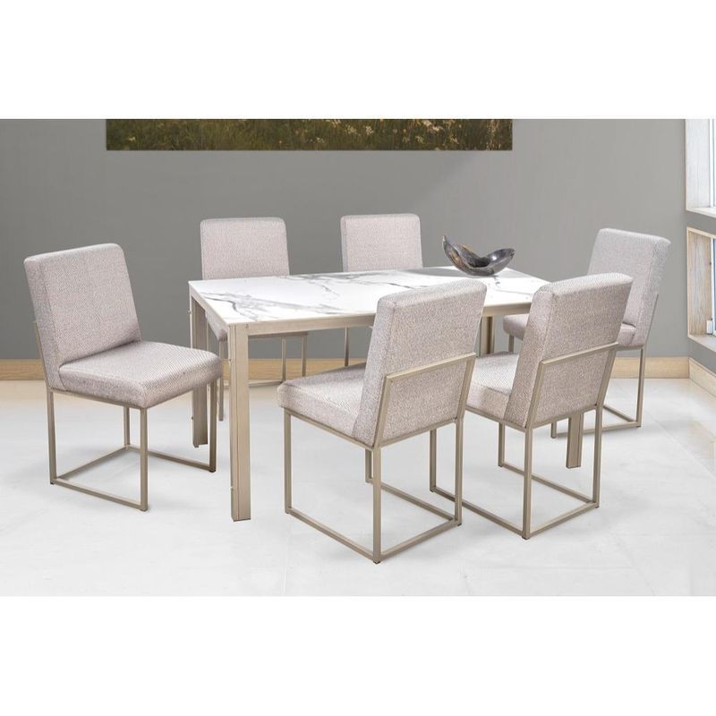 Comedor Gales 6 personas Gris Champaña