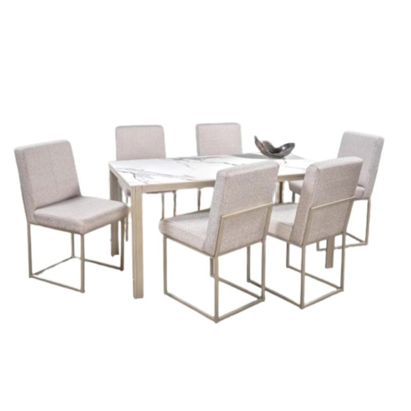 Comedor Gales 6 personas Gris Champaña