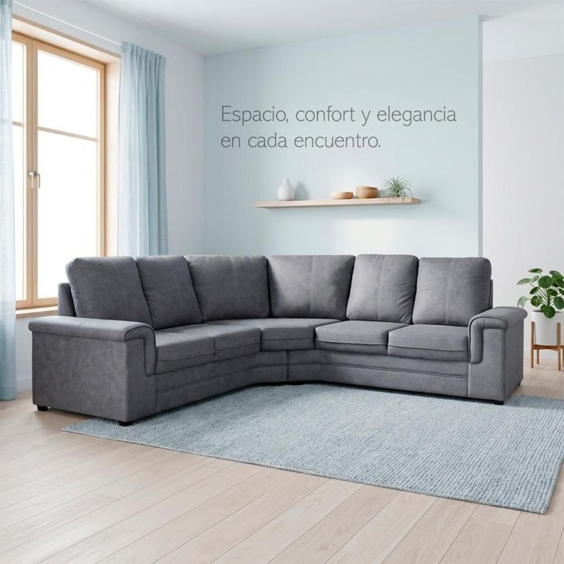 Sala Esquinera Madrid 5 Plazas Gris