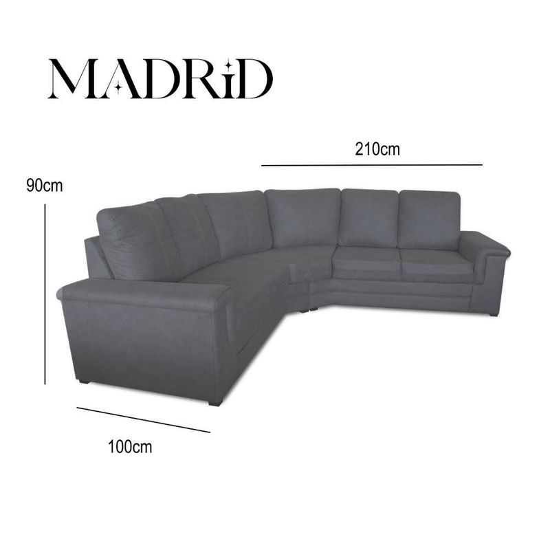 Sala Esquinera Madrid 5 Plazas Gris