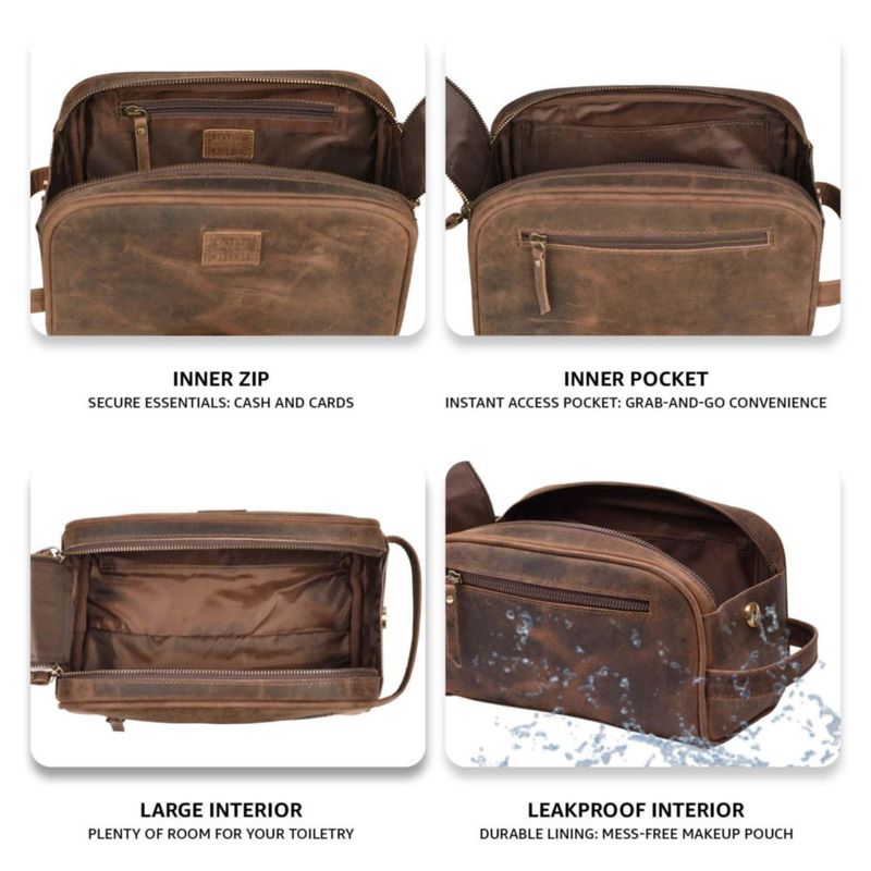 Funda de viaje LEATHER VILLAGE Premium Leather Brown