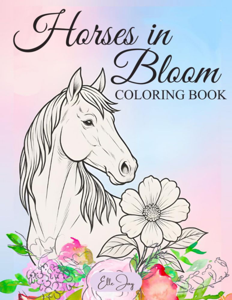 Libro para colorear Majosta Caballos en Flor inspirado en la naturaleza