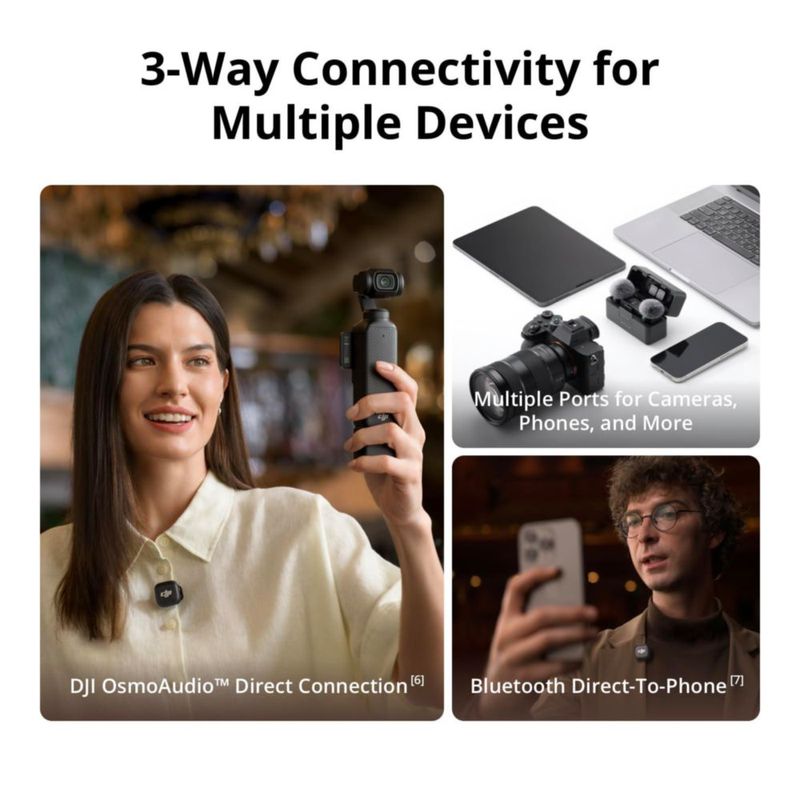 Micrófono DJI Mic 3 Combo + Estuche + Palo de Entrevista + Luz Selfie