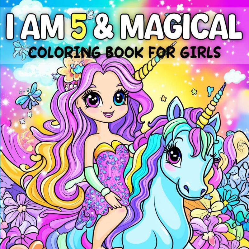 Libro para colorear Majosta: Tengo 5 años y unicornios mágicos